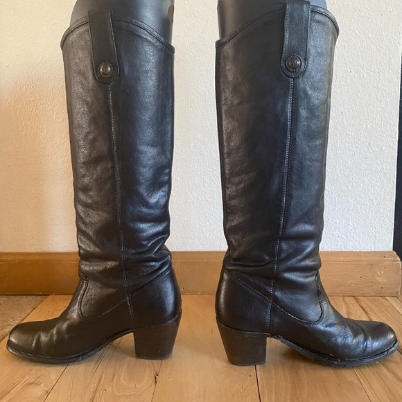 FRYE  Black Tall Boots 7.5 - Picture 6 of 6